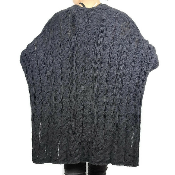 Free People Cable Knit Sweater Poncho Medium - Picture 4 of 9